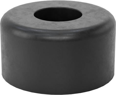 SBR Kauçuk Dişsiz Delikli Tampon, 3/4" OD, 13/32" Yükseklik, 5/32" Montaj Deliği Çapı, Durometre 70A