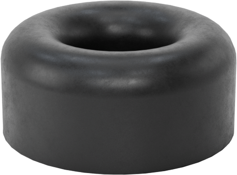 SBR Kauçuk Dişsiz Delikli Tampon, 7/8" OD, 13/32" Yükseklik, 3/16" Montaj Deliği Çapı, Durometre 70A