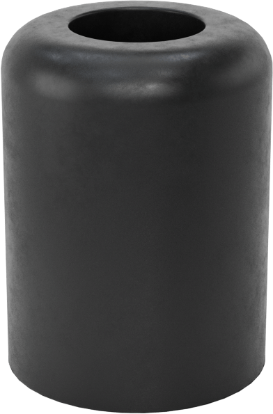 SBR Kauçuk Dişsiz Delikli Tampon, 3/4" OD, 1" Yükseklik, 5/32" Montaj Deliği Çapı, Durometre 70A