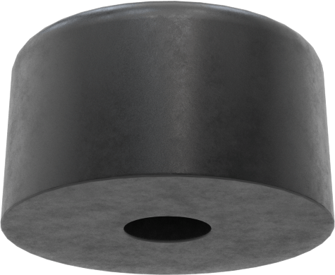 SBR Kauçuk Dişsiz Delikli Tampon, Güçlendirilmiş, 23/32" OD, 13/32" Yükseklik, 3/16" Hole, Durometre 70A