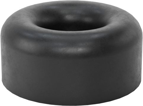 SBR Kauçuk Dişsiz Delikli Tampon, Güçlendirilmiş, 7/8" OD, 13/32" Yükseklik, 3/16" Delik Çapı, Durometre 70A