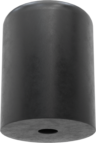 SBR Kauçuk Dişsiz Delikli Tampon, Güçlendirilmiş, 3/4" OD, 1" Yükseklik, 5/32" Delik Çapı, Durometre 70A