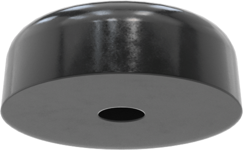 SBR Kauçuk Dişsiz Delikli Tampon, Güçlendirilmiş, 31/32" OD, 11/32" Yükseklik, 3/16" Hole, Durometre 70A