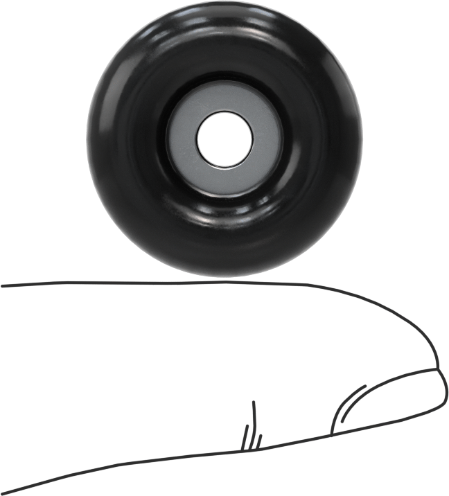 SBR Kauçuk Dişsiz Delikli Tampon, Güçlendirilmiş, 31/32" OD, 11/32" Yükseklik, 3/16" Hole, Durometre 70A