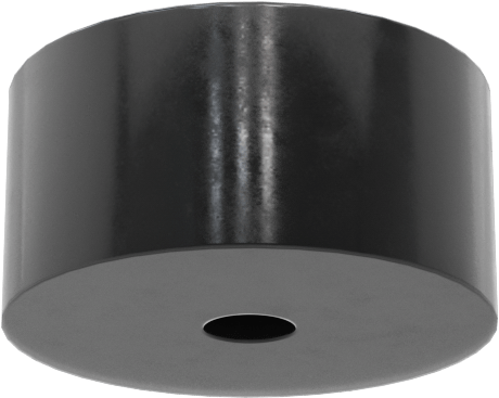 SBR Kauçuk Dişsiz Delikli Tampon, 1/2" OD, 1/4" Yükseklik, 3/32" Delik Çapı, 1/4" Havşa Çapı