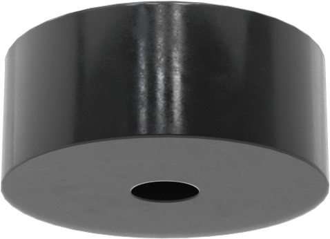 SBR Kauçuk Dişsiz Delikli Tampon, Güçlendirilmiş, 3/4" OD, 5/16" Yükseklik, 5/32" Delik Çapı, Durometre 70A
