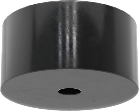 SBR Kauçuk Dişsiz Delikli Tampon, Güçlendirilmiş, 3/4" OD, 3/8" Yükseklik, 1/8" Delik Çapı, Durometre 70A