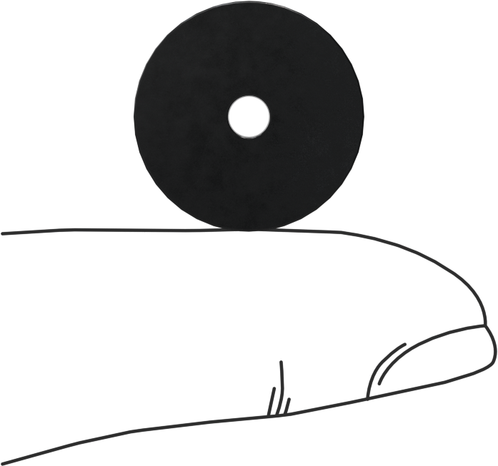SBR Kauçuk Dişsiz Delikli Tampon, Güçlendirilmiş, 11/16" OD, 7/16" Yükseklik, 1/8" Delik Çapı, Durometre 70A