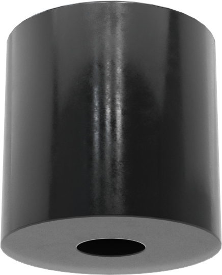 SBR Kauçuk Dişsiz Delikli Tampon, Güçlendirilmiş, 1/2" OD, 1/2" Yükseklik, 5/32" Delik Çapı, Durometre 70A