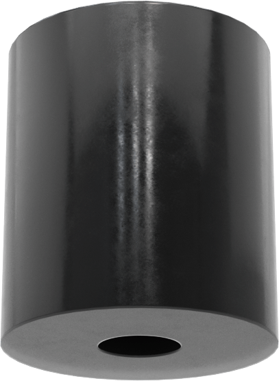 SBR Kauçuk Dişsiz Delikli Tampon, Güçlendirilmiş, 15/32" OD, 17/32" Yükseklik, 9/64" Hole, Durometre 70A