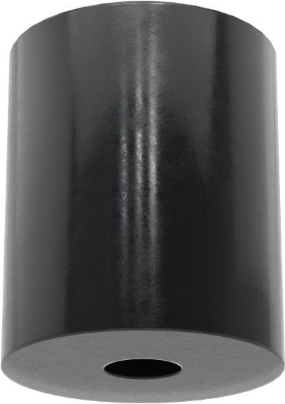 SBR Kauçuk Dişsiz Delikli Tampon, Güçlendirilmiş, 5/8" OD, 3/4" Yükseklik, 11/64" Hole, Durometre 70A, Yuvarlak