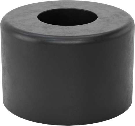 SBR Kauçuk Dişsiz Delikli Tampon, 5/8" OD, 13/32" Yükseklik, 5/32" Montaj Deliği Çapı, Durometre 40A