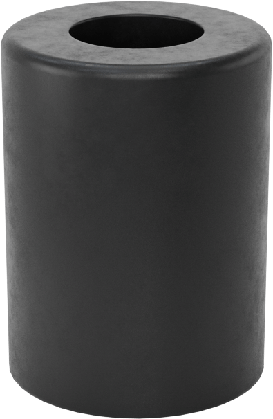 SBR Kauçuk Dişsiz Delikli Tampon, 3/4" OD, 1" Yükseklik, 5/32" Montaj Deliği Çapı, Durometre 40A