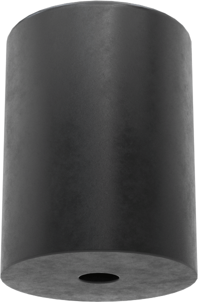 SBR Kauçuk Dişsiz Delikli Tampon, 3/4" OD, 1" Yükseklik, 5/32" Montaj Deliği Çapı, Durometre 40A