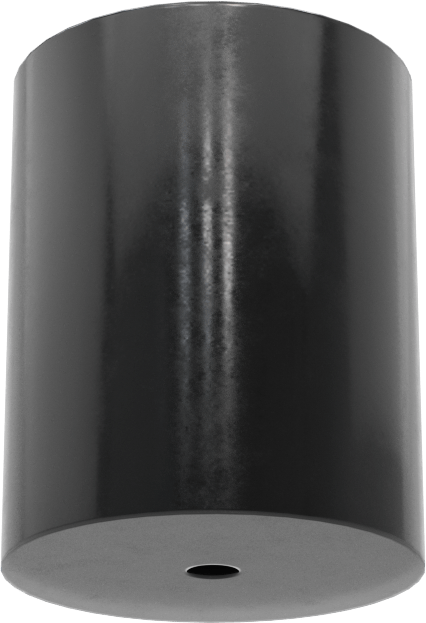 SBR Kauçuk Dişsiz Delikli Tampon, Güçlendirilmiş, 1" OD, 1-1/4" Yükseklik, 1/8" Delik Çapı, Durometre 70A