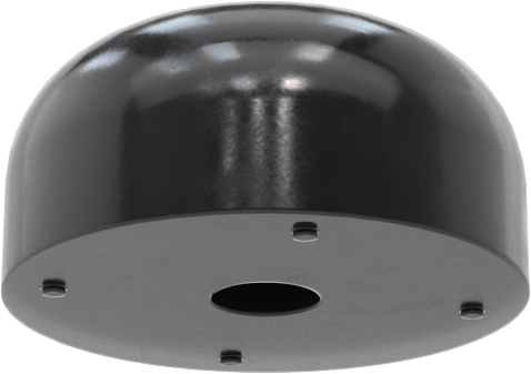 SBR Kauçuk Dişsiz Delikli Tampon, Güçlendirilmiş, 3/4" OD, 3/8" Yükseklik, 5/32" Delik Çapı, Durometre 70A