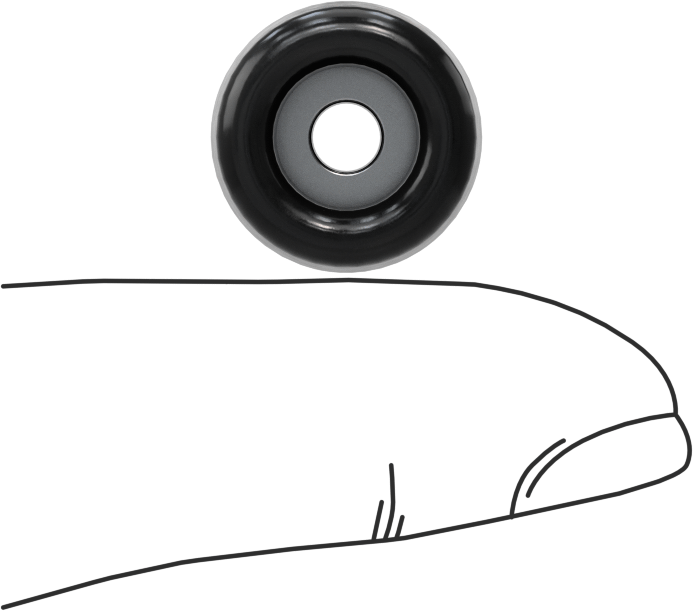SBR Kauçuk Dişsiz Delikli Tampon, Güçlendirilmiş, 5/8" OD, 1/2" Yükseklik, 5/32" Delik Çapı, Durometer 60A