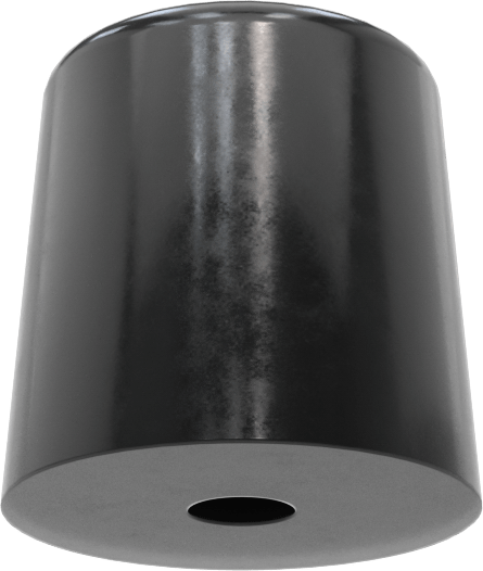 SBR Kauçuk Dişsiz Delikli Tampon, Güçlendirilmiş, 5/8" OD, 5/8" Yüksek, 9/64" Delik Çapı, Durometre 70A