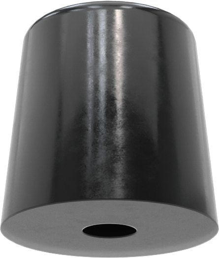 SBR Kauçuk Dişsiz Delikli Tampon, 5/8" OD, 5/8" Yüksek, 5/32" Montaj Deliği Çapı, Durometre 70A