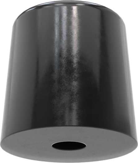SBR Kauçuk Dişsiz Delikli Tampon, Güçlendirilmiş, 5/8" OD, 5/8" Yüksek, 5/32" Delik Çapı, Durometre 70A