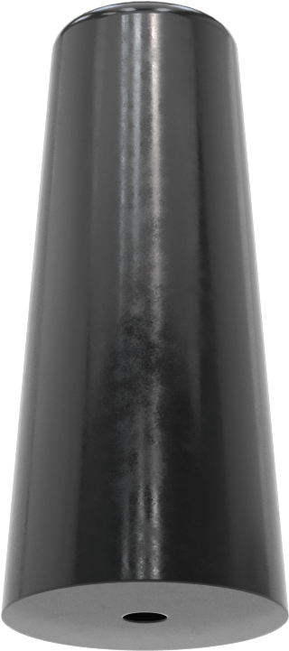 SBR Kauçuk Dişsiz Delikli Tampon, Güçlendirilmiş, 1" OD, 2-1/4" Yükseklik, 5/32" Delik Çapı, Durometre 70A
