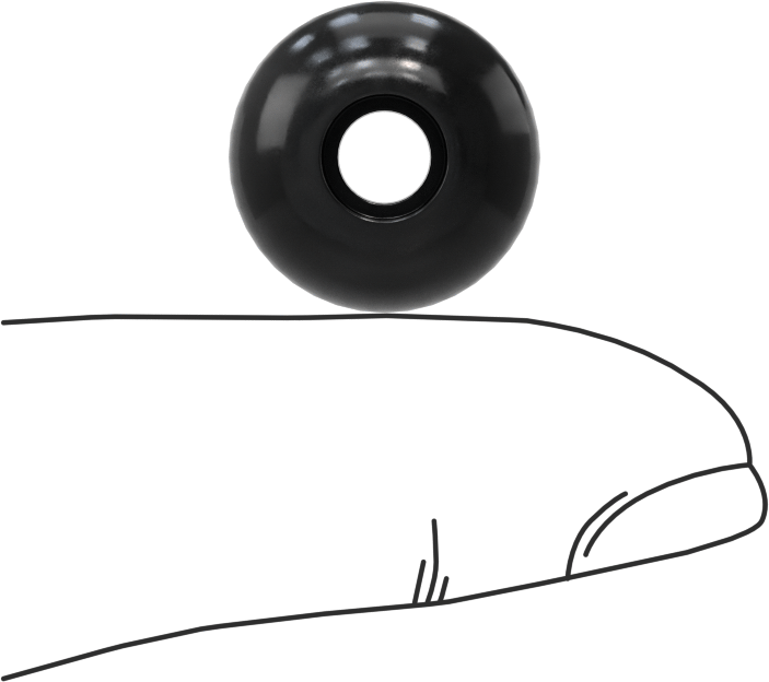 SBR Kauçuk Dişsiz Delikli Tampon, 5/8" OD, 5/16" Yükseklik, 3/16" Montaj Deliği Çapı, Durometre 70A