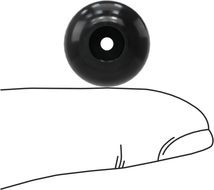 SBR Kauçuk Dişsiz Delikli Tampon, 5/8" OD, 5/16" Yükseklik, 3/32" Montaj Deliği Çapı, Durometre 70A