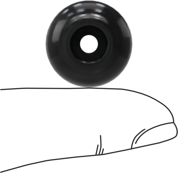 SBR Kauçuk Dişsiz Delikli Tampon, 3/4" OD, 3/8" Yükseklik, 5/32" Montaj Deliği Çapı, Durometre 70A