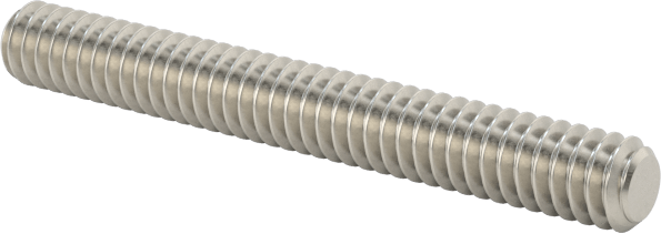 18-8 Paslanmaz Çelik Dişli Çubuk, 0-80 Diş Boyutu, 1/2" Uzunluk