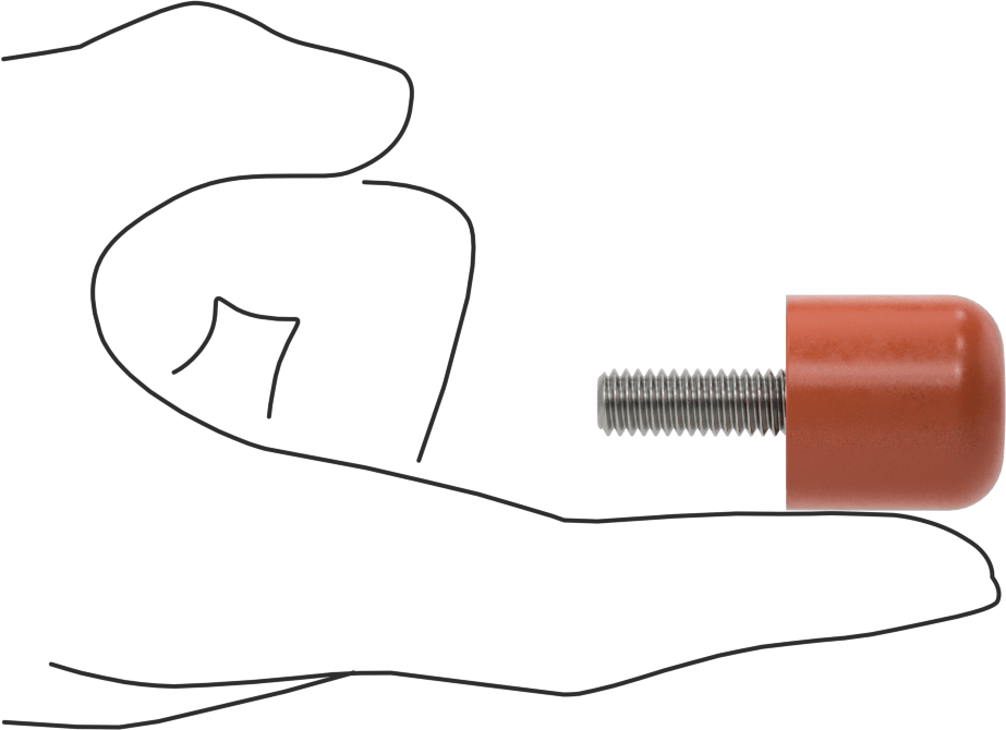 Dişli Saplama Tamponu, Poliüretan, 5/16"-18 Diş, 1" OD, 1" Yükseklik, Durometre 75A