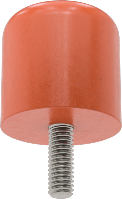 Dişli Saplama Tamponu, Poliüretan, 5/16"-18 Diş, 1.5" OD, 1,5 inç Yükseklik, Durometre 75A