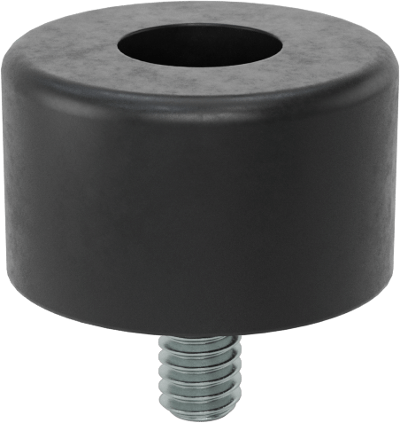 Dişli Saplama Tamponu, SBR, 8-32 Diş Boyutu, 5/16" Diş Uzunluğu, 3/4" OD, Durometre 70A