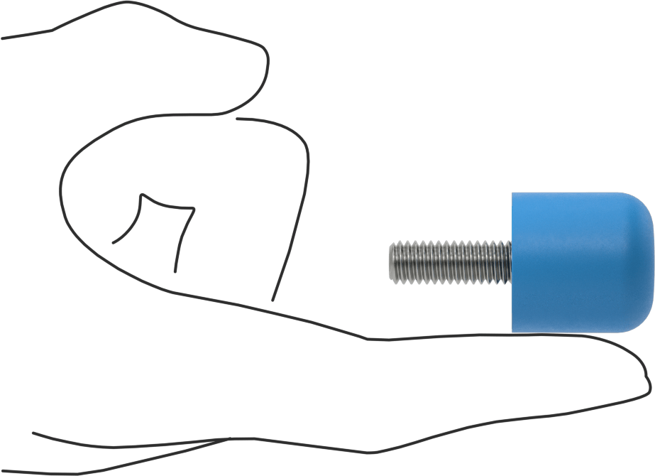 Dişli Saplama Tamponu, Poliüretan, 5/16"-18 Diş, 1" OD, 1" Yükseklik, Durometer 60A