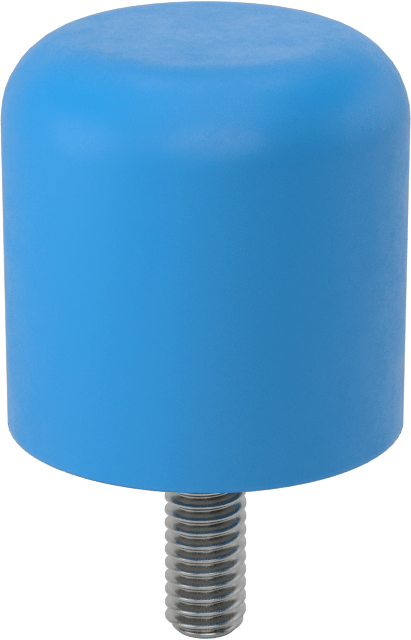 Dişli Saplama Tamponu, Poliüretan, 5/16"-18 Diş, 1.5" OD, 1,5 inç Yükseklik, Durometer 60A