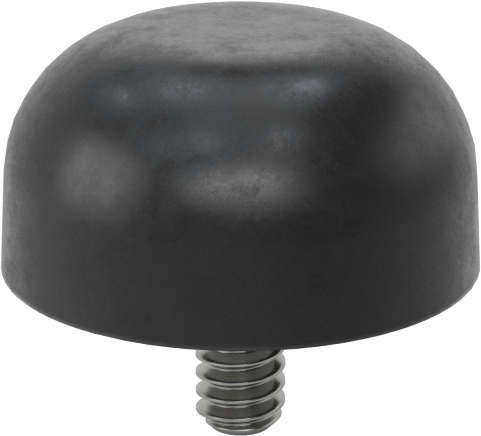 Dişli Saplama Tamponu, SBR, 10-24 Diş Boyutu, 3/8" Diş Uzunluğu, 1" OD, Durometre 70A