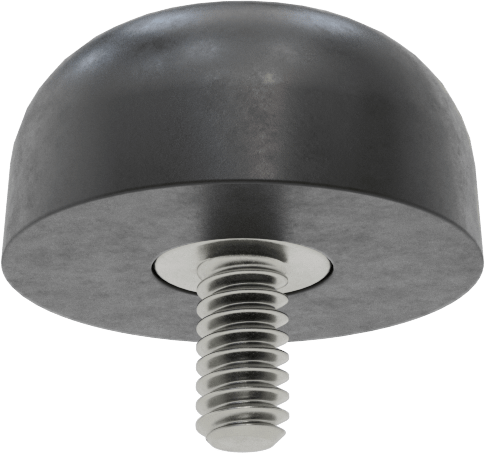Dişli Saplama Tamponu, SBR, 10-24 Diş Boyutu, 3/8" Diş Uzunluğu, 1" OD, Durometre 70A