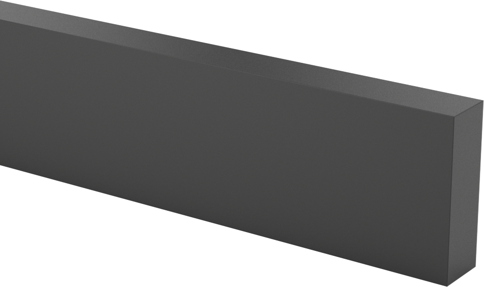 Antistatik Kaygan UHMW Polietilen Çubuk, 1/2" Genişlik, 1-1/2" Kalınlık