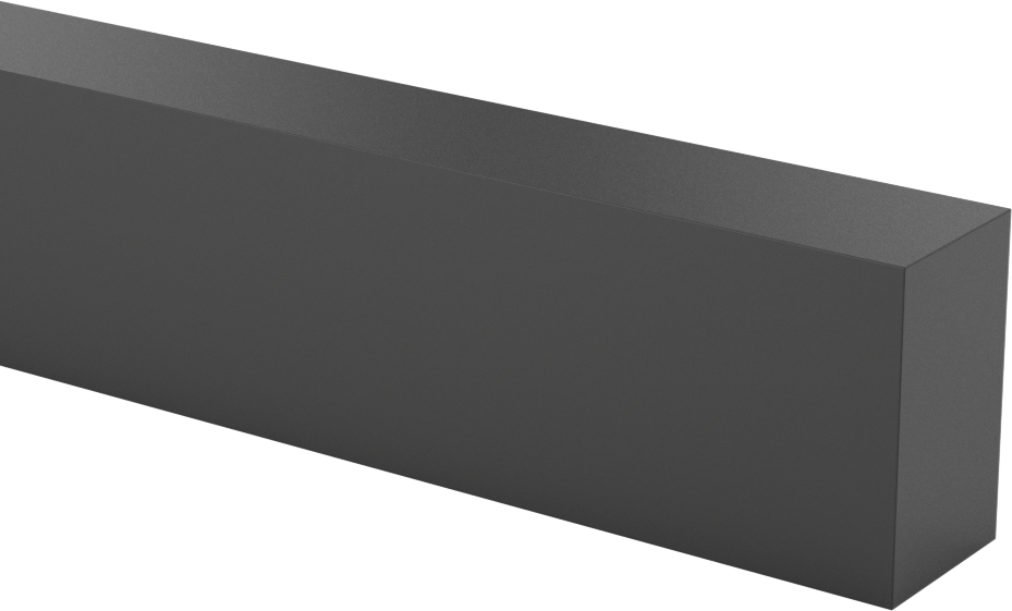 Antistatik Kaygan UHMW Polietilen Çubuk, 3/4" Genişlik, 1-1/4" Kalınlık