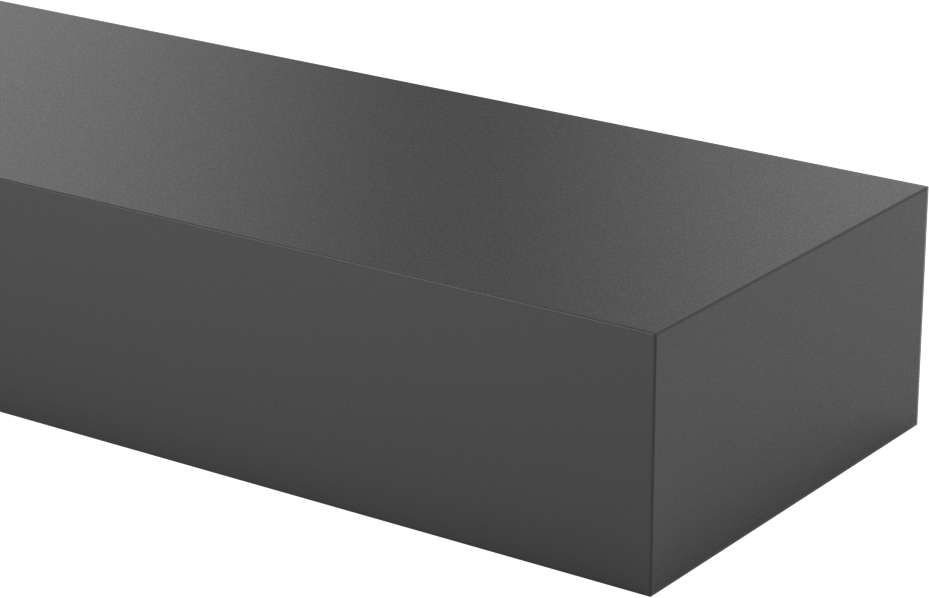 Antistatik Kaygan UHMW Polietilen Çubuk, 2-1/2" Genişlik, 1-1/4" Kalınlık