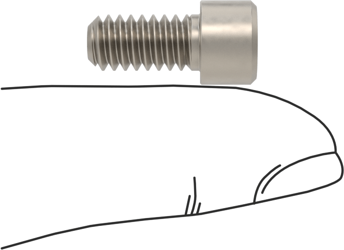 Titanyum Soket Başlı Vida, 1/4"-20 Diş Boyutu, 1/2" Uzunluk