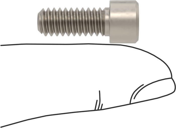 Titanyum Soket Başlı Vida, 1/4"-20 Diş Boyutu, 5/8" Uzunluk