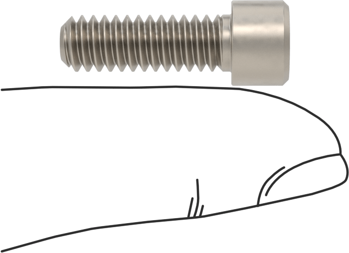 Titanyum Soket Başlı Vida, 1/4"-20 Diş Boyutu, 3/4" Uzunluk