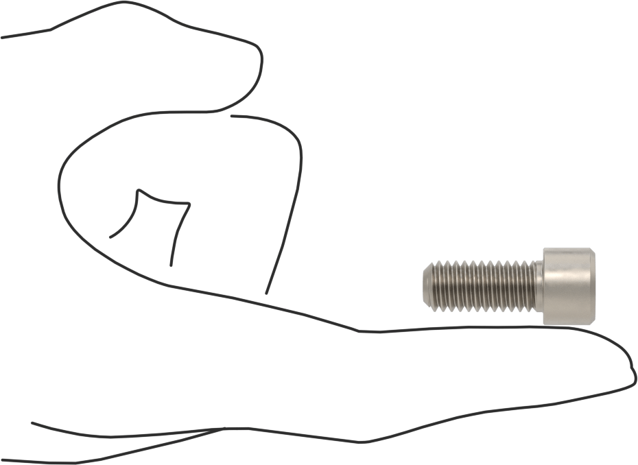 Titanyum Soket Başlı Vida, 3/8"-16 Diş Boyutu, 7/8" Uzunluk