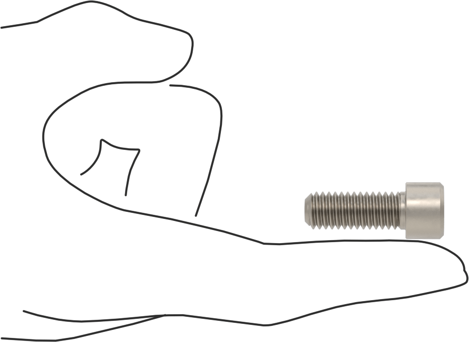 Titanyum Soket Başlı Vida, 3/8"-16 Diş Boyutu, 1" Uzunluk