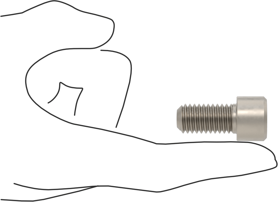 Titanyum Soket Başlı Vida, 1/2"-13 Diş Boyutu, 1" Uzunluk