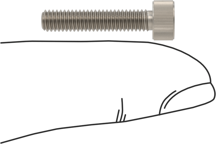 Titanyum Soket Başlı Vida, M4 x 0,70 mm Diş Boyutu, 20 mm Uzunluk
