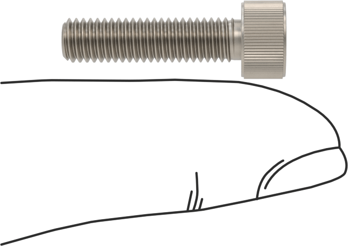 Titanyum Soket Başlı Vida, M5 x 0,80 mm Diş Boyutu, 20 mm Uzunluk