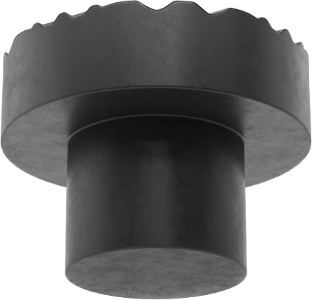 İtme Tipi Tamponlar, 1/4" İç Çap için, 3/16" Gövde Yüksekliği, 7/16" OD, 1/8" Yüksek, SBR