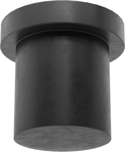 İtme Tipi Tamponlar, 3/8" İç Çap için, 3/8" Mil Yüksekliği, 1/2" OD, SBR Kauçuk