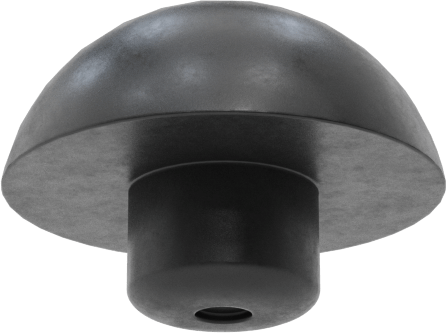 İtme Tipi Tamponlar, 3/16" İç Çap için, 1/8" Gövde Yüksekliği, 7/16" OD, SBR Kauçuk